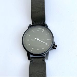 Miansai watch Matte black/Olive leather strap